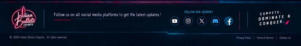 Indian Bullets Esports footer and social links